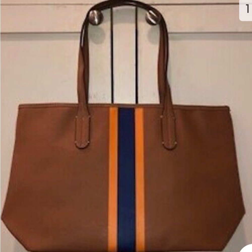 NWOT WOW! New Neely & Chloe brown stripe faux leather tote